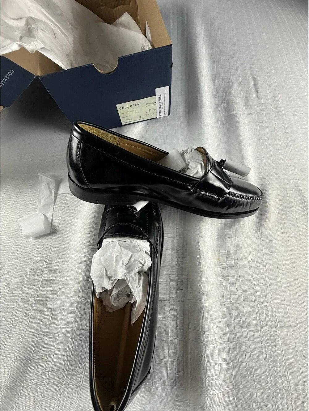 Cole Haan Pinch Tassel Loafers Men’s 11.5 D Black Leather Dress Shoes 03506